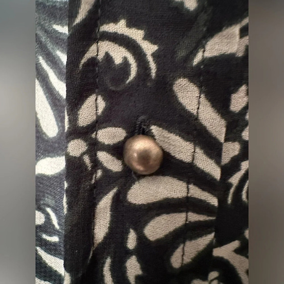 NWT Zara Green Printed Button Down Dress Braided Self Belt Elastic Sleeves LARGE - Picture 7 of 15